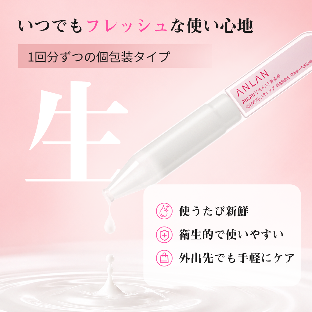 ANLANVモイスト美容液 EMS導電とうるおいケアをこの1本に 1.5mlx20本 洗い流し不要 使い切りタイプ 日本製