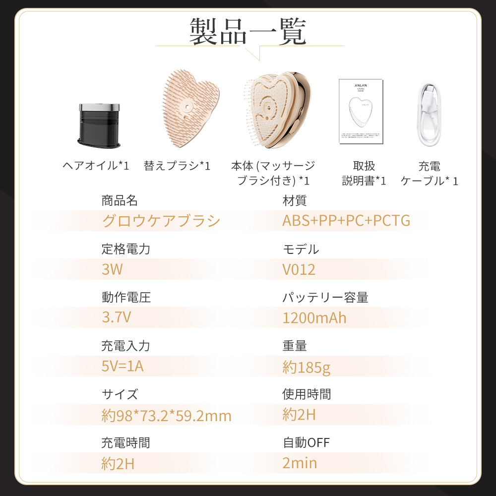 ANLAN グロウケアブラシ