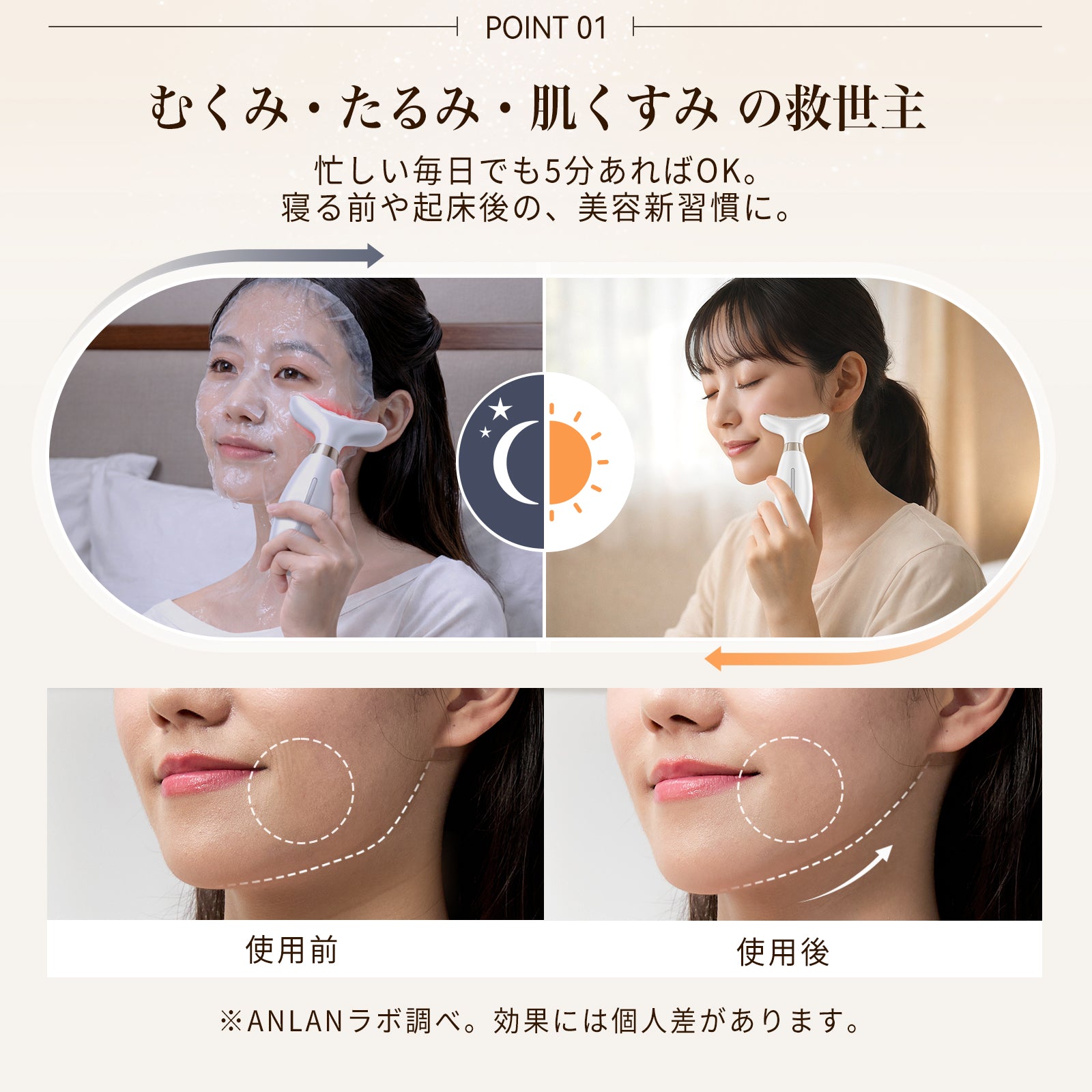 リフト美顔器PRO 新発想の2in1 天然石ローラー