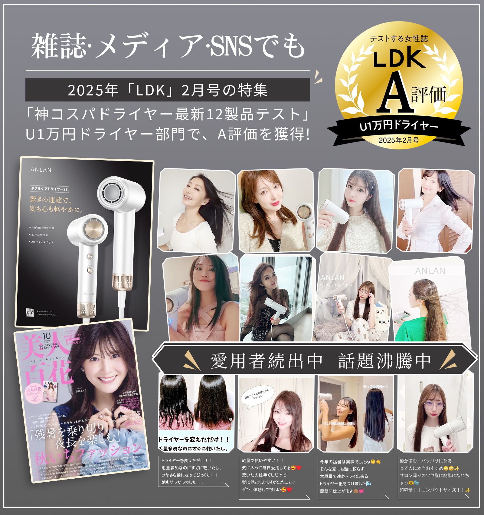 ANLANダブルケアヘアドライヤーSE ホワイト 試してみた】ANLAN ダブルケアドライヤーseのリアルな口コミ